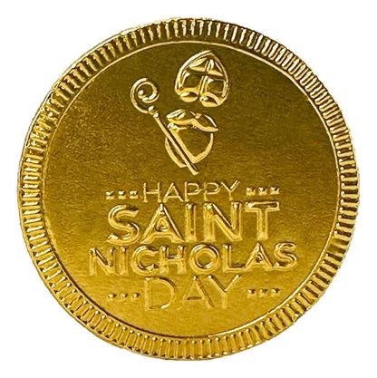Foiled Again! Chocolate St. Nicholas Day Coins - Belgian Milk Chocolate Coins - Bright Colorful Foils - Beautiful Feast of St. Nicholas Designs - Sealed, Resealable Bag - 1 pound