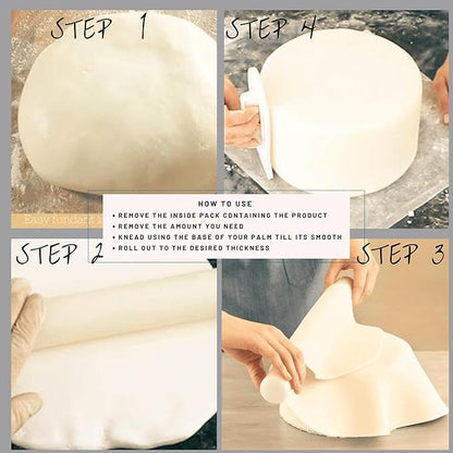 Confect Ivory Fondant for Cakes – 8.8 oz Chef’s Choice for Cake Decorating, Sculpting & Baking | Vegan, Gluten-Free, Nut-Free, Palm Oil-Free – 8.8 Oz
