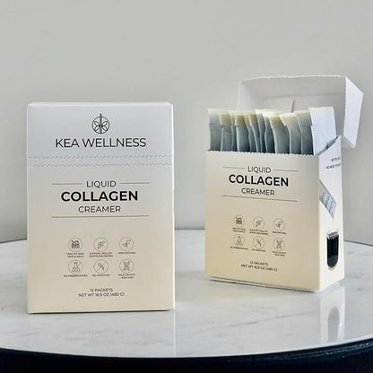 All-Natural Liquid Collagen Coffee Creamer – Premium Bovine & Marine Peptides (Types I, II, III) for Hair, Skin, Nails, Bones & Joints – Hydrolyzed, Single-Serve, 12-Pack – Boost Health & Beauty Naturally