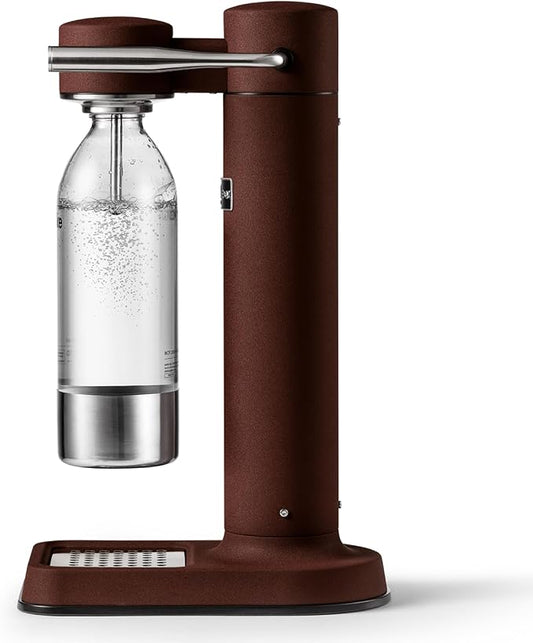 Aarke Carbonator lll, Sparkling & Carbonation Water Machine, Stainless Steel with PET BPA-Free Reusable Bottle Volume 1L/34 fl oz (Burgundy)