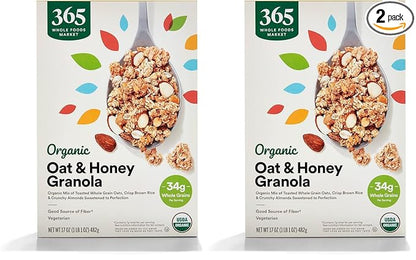 365 by Whole Foods Market, Organic Granola Oat And Honey, 17 Ounce (Pack of 2)