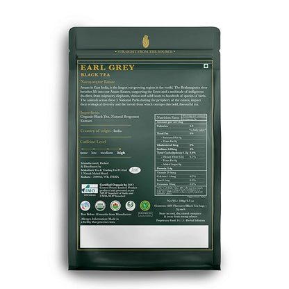 Luxmi Estates Garo Hills Organic Earl Grey Black Tea 50 Tea Bags (100gm) Pack | USDA Organic - Earl Grey Tea Bags | 100% Natural Bergamot Extracts | 50 Cups |Assam Black Tea