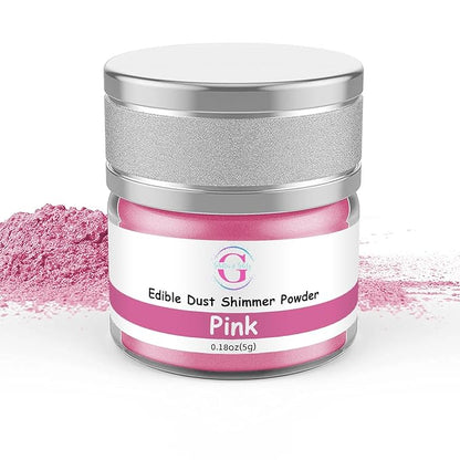 Glitter & Glitz Edible Glitter for Drinks - Premium Drink Glitter Edible Dust for Cocktails, Baking, Brew, Champagne - Luster Dust and Cocktail Glitter - Edible Glitter for Drinks Decoration (Pink, 5Grams)