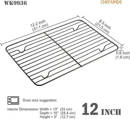 CHEFMADE Baking and Cooling Rack, Nonstick 12.2-Inch Rectangle Wire Rack Bakeware