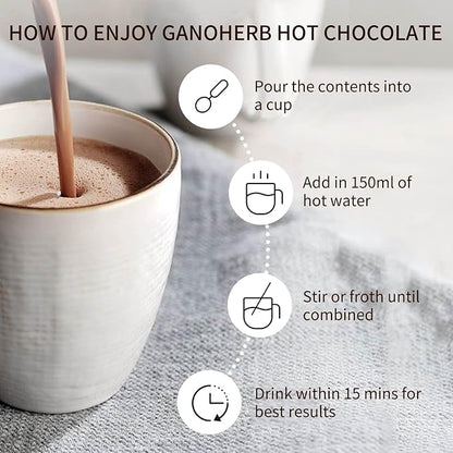 Mushroom Hot Chocolate Mix with Reishi, Mushroom Coffee Alternative Hot Cacao Powder for Energy, Mood and Immune System, Gluten Free, Vegan Mushroom Supplement, 15 Servings, 11.1 Ounce