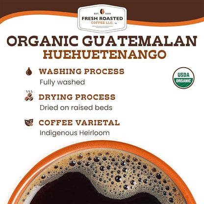 Fresh Roasted Coffee, Organic Guatemala | Single Origin, USDA Organic, Mold & Myco 3rd Party Tested, Kosher | Medium Roast 2 lb (32 oz) Whole Bean