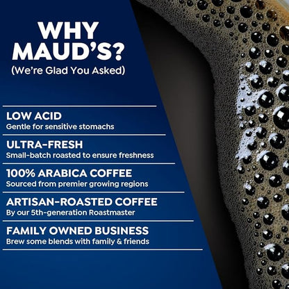 Maud's Decaf Coffee Pods Variety Pack, 54 ct, 6 Assorted Roasts & Flavors, Decaf Dark & Medium Roast Coffee in Recyclable Single Serve Pods - 100% Arabica Coffee, Compatible with Keurig K Cups Maker