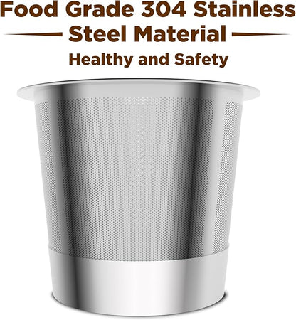 2 Pack Stianless Steel Reusable K Cups with 20 Count paper Filters, Refillable Universal Coffee Pods steel k Cups Compatible with Keurig 2.0 and 1.0 Coffee Makers(2 pack)