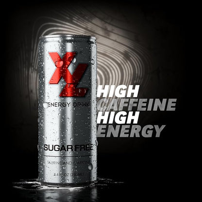 XL Energy Drinks Sugar Free 24 Pack - Sugar Free Energy Drinks with 80mg Caffeine plus Taurine & B Vitamins - Improve Performance with Zero Sugar Energy Drinks, XL Suagr Free Low Calories Drinks & Beverages