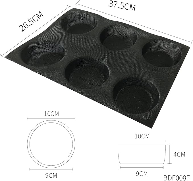 Bluedrop Silicone Bun Bread Form Round Shape Bread Tray Perforated Bakery Molds