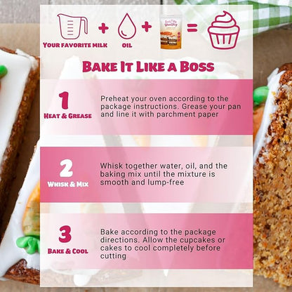 Bake Me Healthy Vegan and Gluten-Free Carrot Cake & Cupcake Mix, 11.9oz (337g) Pack of 2 – Dairy-Free, Egg-Free, Nut-Free, Plant-Based, Low Sugar, Allergy-Friendly, Easy to Bake, Made with Upcycled Ingredients