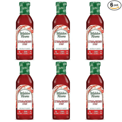 Walden Farms Strawberry Syrup – Perfect for Desserts, Smoothies, Breakfast – Zero Calorie, Sugar-Free, Low Carb, Keto-Friendly, Gluten-Free, Vegan – 6-Pack, 12 oz Bottles