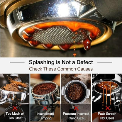 51mm Bottomless Portafilter 3 Ears with Puck Screen | Compatible with CASABREWS Espresso Machine CM5418, 3700Essential, 3700Gense (Prongs Thickness 4mm)