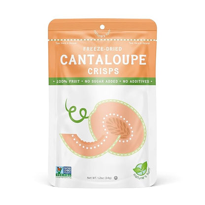 Nature’s Turn Freeze-Dried Fruit Snacks, Cantaloupe Crisps, Pack of 6 (1.2 oz Each)