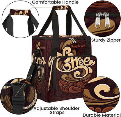 Funny Coffee Coffee Maker Carring Bag Coffee Cafe Travel Carrying Storage Tote Bag Compatible with Keurig K-Mini or K-Mini Plus Portable Single Serve Coffee Brewer Case with Pockets for K-cup Pods