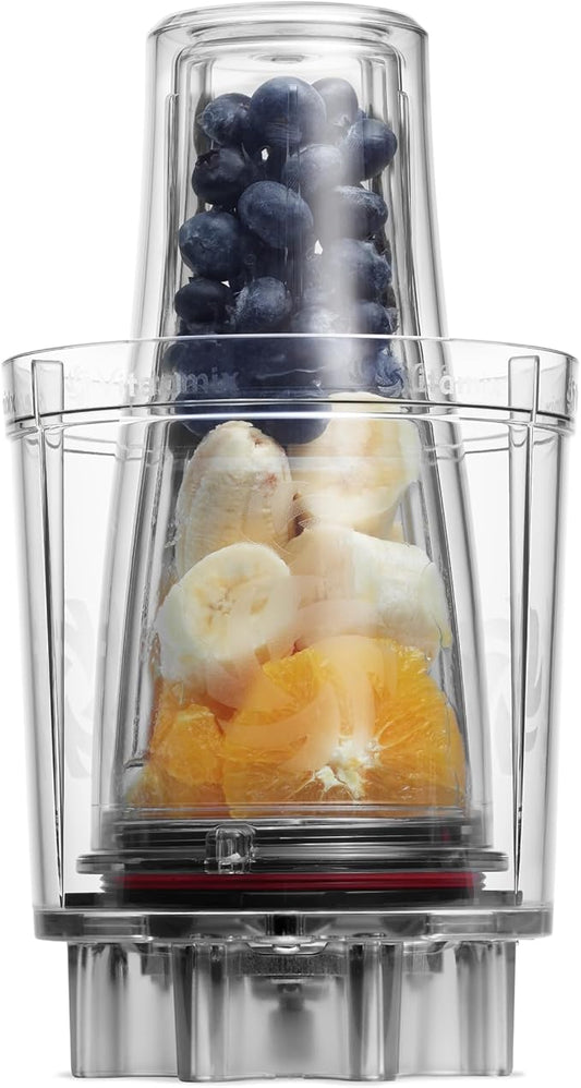 Vitamix Personal Cup Adapter, BPA-Free, Dishwasher Safe, Two 20oz Cups, Two Lids and One Adapter, Clear