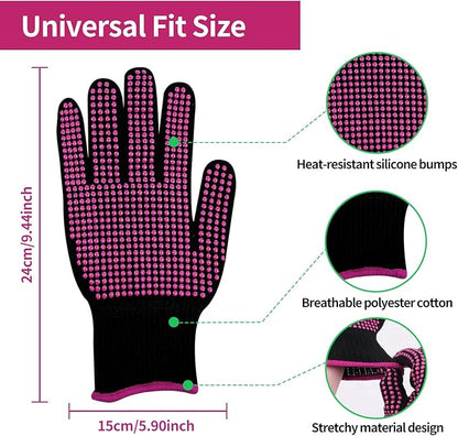 HTVRONT Heat Resistant Gloves for Sublimation - 2Pcs Heat Gloves for Sublimation with Silicone Bumps, Heat Resistant Work Gloves for Women, Universal Fit Size