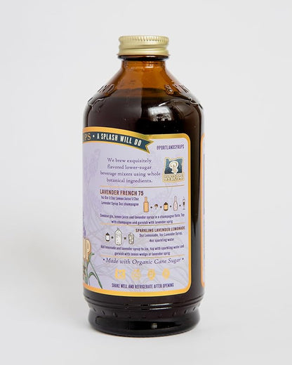 Portland Syrups Lavender Syrup - Premium Beverage Concentrate for Delicious Cocktails, Tea, Soda, Coffee Drinks, Baking, and More - 12 oz with 12 Servings (Pack of 1)