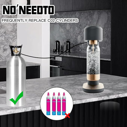 Soda Machine Co2 Adapter with 60inch Hose, Soda Maker Co2 Tanks Connector Filled from 5lb/10lb Co2 Tank Directly,Compatible with Duo/Terra/Art/E-Duo/E-Terra/Crystal 3.0/GAIA/AQUA FIZZ Pink Cylinder