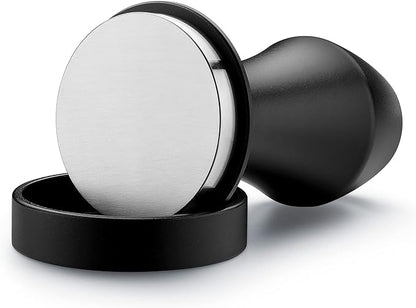 Normcore 58mm Coffee Tamper - V4 Spring-loaded Tamper with Stainless Steel Flat Base - 15lb / 25lb / 30lbs Replacement Springs - Anodized Aluminum Handle and Stand - Fits 58mm Standard Baskets