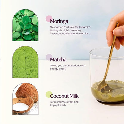 Blume Matcha & Blue Lavender Starter Pack - Organic Superfoods Booster for Lattes, Coffee & Smoothies - Vegan, Sugar and Gluten Free - Includes Frother - 60 Servings