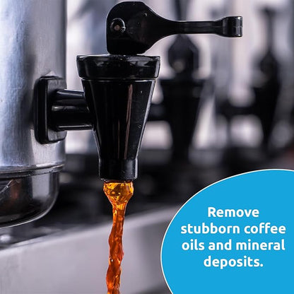 Coffee Equipment Cleaner, All-Purpose Brewing Equipment, Espresso, Coffee Maker Cleaner, Café Clean Removes Oil, Stain Buildup, from Glass, Plastic & Stainless Steel - 1 Oz. (48 Count)