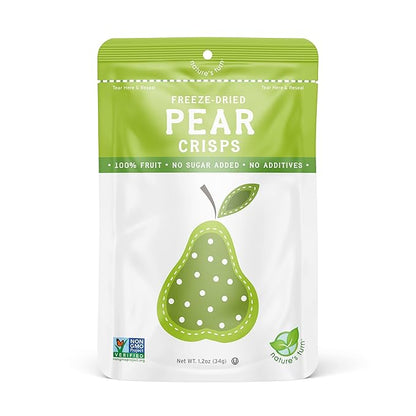 Nature's Turn Freeze-Dried Fruit Snacks, Pear Crisps, Pack of 6 (1.2 oz Each)