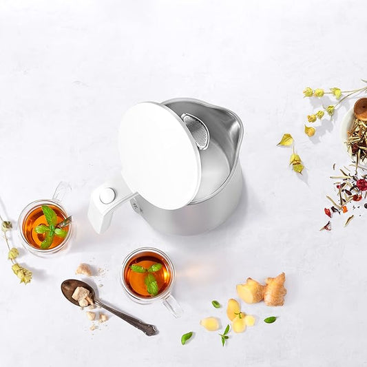 ZWILLING Enfinigy Cool Touch 1-Liter Electric Kettle, Cordless Tea Kettle & Hot Water - Silver