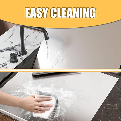 Stainless Steel Chopping Board Extra Large Cutting Board with Lip Stove Top Pastry Board Kneading Board Baking Board with Rolling Pin for Meat Vegetables Fruits Cheese Bread,31.5x 22.8 Inch