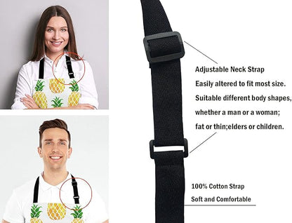 Funny Hipster Baking Apron Novelty Cooking Chef Present For Men Womens Baking Present Full BBQ Grilling Kitchen Apron Pineapple