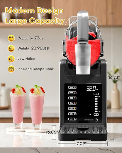 Fiii Slushie Machine with QuickChill Technology, Slushy Machine for Home, 6 Preset Programs, No Ice Needed Slushy Machine 92oz Frozen Drink Machine for Frozen Margaritas,Frappéss, and More
