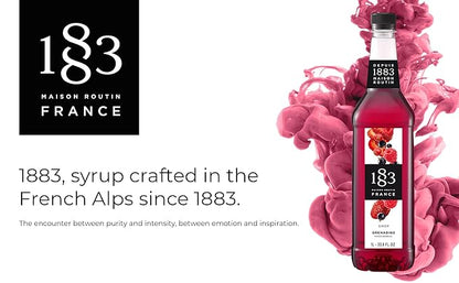 1883 Mixed Berries Syrup for Drinks, Made in France, 1 Liter Plastic Bottle