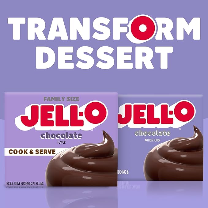 Jell-O Cook & Serve Chocolate Pudding & Pie Filling Mix (24 ct Pack, 5 oz Boxes)