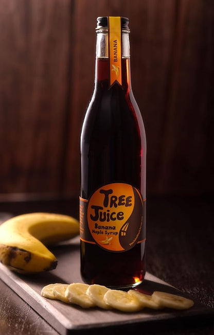 Tree Juice Banana Maple Syrup | All Natural, Non GMO, Vegan, Gluten Free, Vegetarian, Paleo | 12 Ounce Bottle