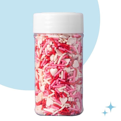 Sweets Indeed Heart Sprinkles, 4 Pack, Edible Sprinkle Mix, Perfect for Cake Decorations, Baking, Ice Cream, Cookies, Cupcake Topper (Sweetheart)