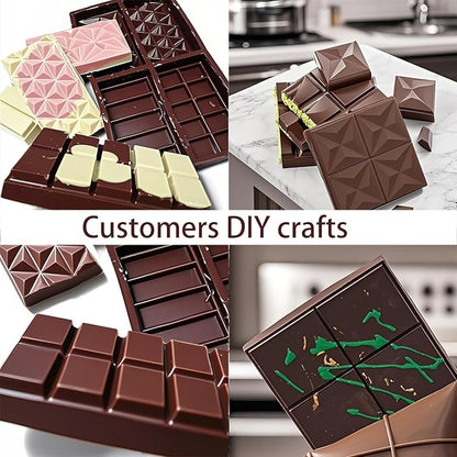 La chat 2 Packs Silicone Molds for Chocolate, Food Grade no-stick Baking, candy and butter Mold with different shape (2 packs chocolate bar)