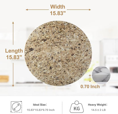 Koville Golden Brown Marble Cutting Board for Kitchen Countertop, 16" Large Marble Serving Tray for Baking, Charcuterie, Pastry, Trivet, Stone Cutting Boards Granite Cheese Board for Kitchen