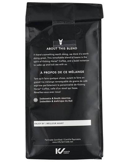 Kicking Horse Coffee Kick Ass Dark Roast Ground (10 Oz) and Smart Ass Medium Roast Whole Bean (10 oz) Bundle