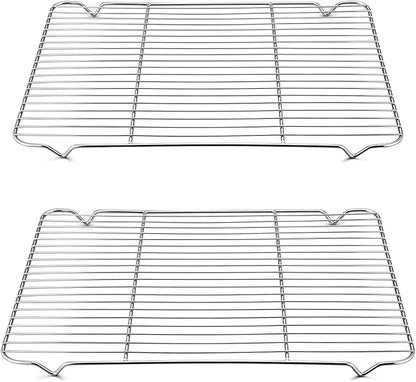 TeamFar Cooling Rack, 16.6” x 11.45” Stainless Steel Wire Baking Rack for Cooking Roasting Grilling, Fit for Oven Pan, Oven & Dishwasher Safe, Non-toxic & Heavy-Duty, 2PCS