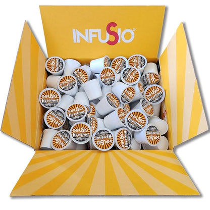 InfuSio Hazelnut Coffee Pods, Single Serve Coffee Pods for Keurig K Cups Brewers - Premium Roasted 96 Count