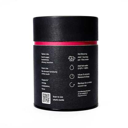 August Uncommon Low Country Bourbon Sugar Black Tea – Vegan, Non-GMO Loose Tea Leaves – Energize Your Day with Southern Wild Flavor in a Convenient Can with 15 Plastic-Free Bags