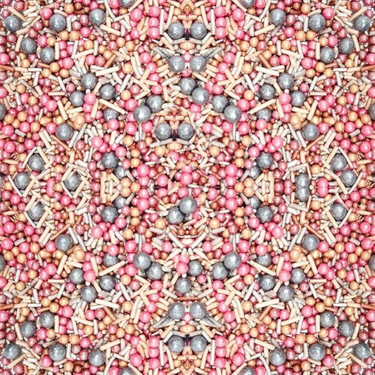 Confect Fusion Sprinkle Mix – Pink & Silver Sprinkles with Metallic Sugar Pearls – Edible Cake Decorations for Cupcakes, Cookies & Desserts – Baking Toppings | Vegan, Gluten-Free, Soy-Free, Dairy-Free, Palm Oil-Free – 4.2 Oz