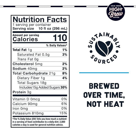 High Brew Coffee, Nitro Sweet Cream, Cold Brew Coffee, 10 FL Oz, Ready-To-Drink (Pack of 12)