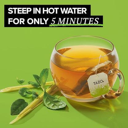 TAZO Organic Zen Green Tea, Caffeinated Tea with Refreshing Lemongrass & Spearmint, 16 Total Bags