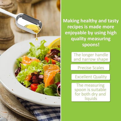 2 Pcs 1 Teaspoon(5 mL | 1 Tsp | 1/3 Tbsp | 5 cc | 1/6 oz) Stainless Steel Single Measuring Spoon, Long Handle Metal Measuring Spoon, Kitchen Gadgets for Cooking & Baking
