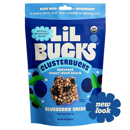 Clusterbucks Superfood Clusters – Grain-Free, Keto-Friendly Granola with Regeneratively Grown Sprouted Buckwheat– Gluten-Free, Low-Carb, Organic Healthy Snack (6 Ounce (Pack of 3), Blueberry Crisp)