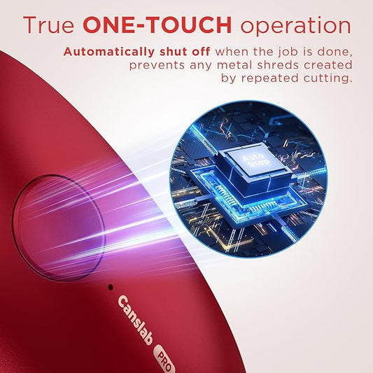 Ultrablade PRO Auto Stop Can Opener - Rechargeable Electric Can Opener for Kitchen for Seniors with Arthritis- One touch Side Cut Can Opener, Smooth Edge, Handfree, Portable Small Size, Red