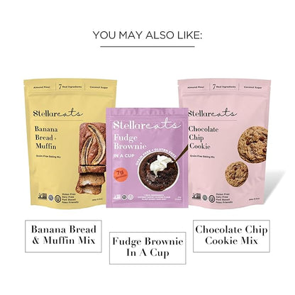 Stellar Eats Grain‑Free Fudge Brownie Baking Mix | Gluten‑Free, Dairy‑Free, Plant‑Based, Paleo‑Friendly, Naturally Sweetened with Coconut Sugar | Almond Flour-Based | 10.4 oz | 1 Pack