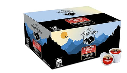 Roast Ridge Single Serve Coffee Pods for Keurig K-Cup Brewers, Breakfast Blend, Light Roast, 60 Count