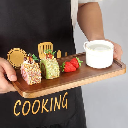 Rectangular Wooden Platters Long Charcuterie Boards Decorations Serving Trays Platter for Cookie, Snack, Appetizer, Dessert, Party, Food Dish Rectangle Acacia Wood Kitchen Platter Plates Cheese Board